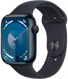 Умные часы Apple Watch Series 9 45mm Midnight Aluminum Case with Midnight Sport Band (GPS) (размер S/M)