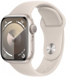 Умные часы Apple Watch Series 9 45mm Starlight Aluminum Case with Starlight Sport Band (GPS) (размер S/M)