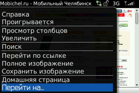 Blackberry Bold 9000: встроенный интернет-браузер.