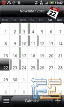 Виджет Google Calendar в исполнении HTC на Desire Z