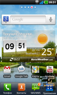 Экраны рабочего стола на LG Optimus Black