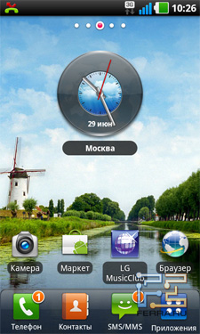 Экраны рабочего стола на LG Optimus Black