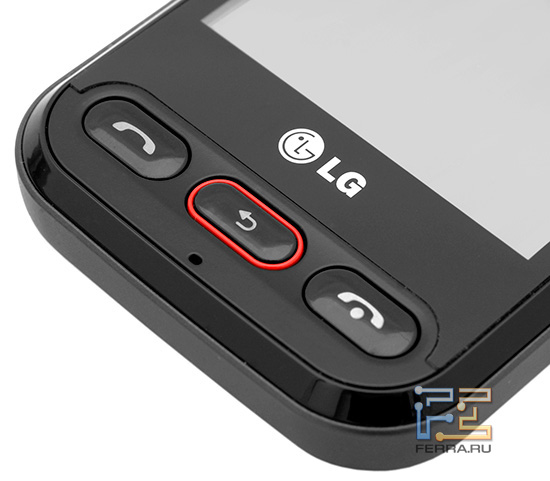 LG Cookie Style T320: блок аппаратных клавиш под экраном