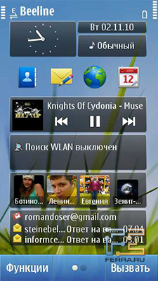 Рабочий стол на Nokia N8