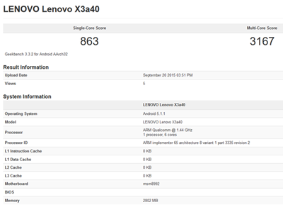 Lenovo Vibe Benchmark