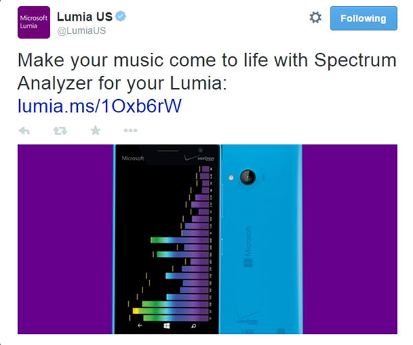 Nokia Lumia 735 Twitter