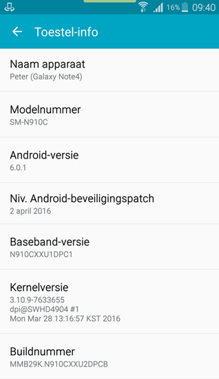 Samsung Galaxy Note 4 Marshmallow