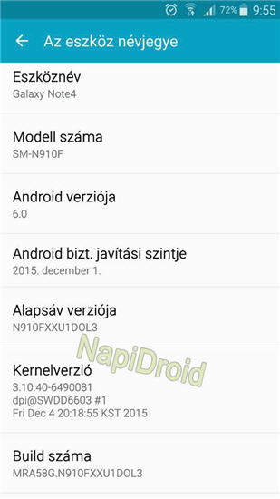 Samsung Galaxy Note 4 Android 6.0