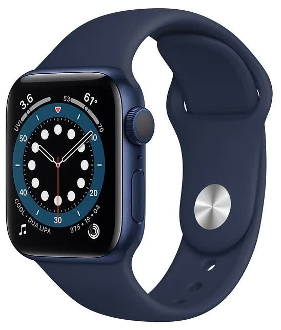 Apple Watch Series 6 GPS 44mm (RU, Aluminum Case with Sport Band, синий/темный ультрамарин)