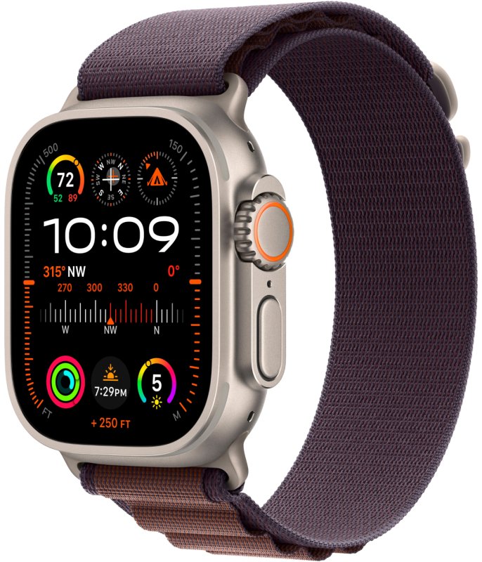 Apple Watch Ultra 2 49mm Titanium Case with Indigo Alpine Loop Band - Medium (GPS + Cellular)