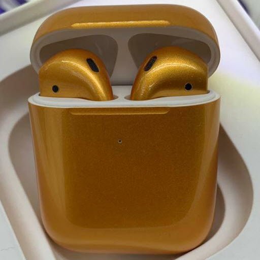 Apple AirPods 2 Color (беспроводная зарядка чехла, gloss bright gold)