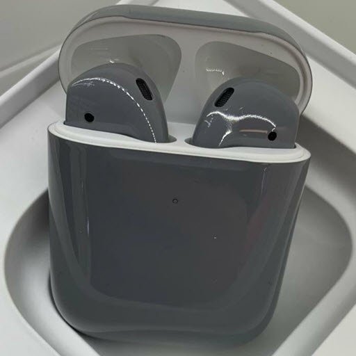 Apple AirPods 2 Color (беспроводная зарядка чехла, gloss grey)