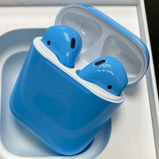 Apple AirPods 2 Color (беспроводная зарядка чехла, gloss light blue)
