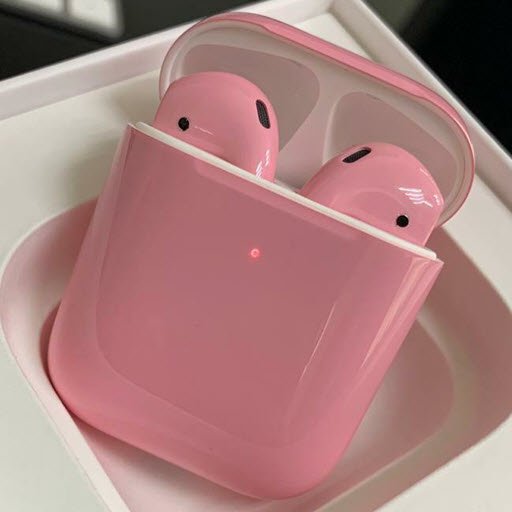 Apple AirPods 2 Color (беспроводная зарядка чехла, gloss soft pink)
