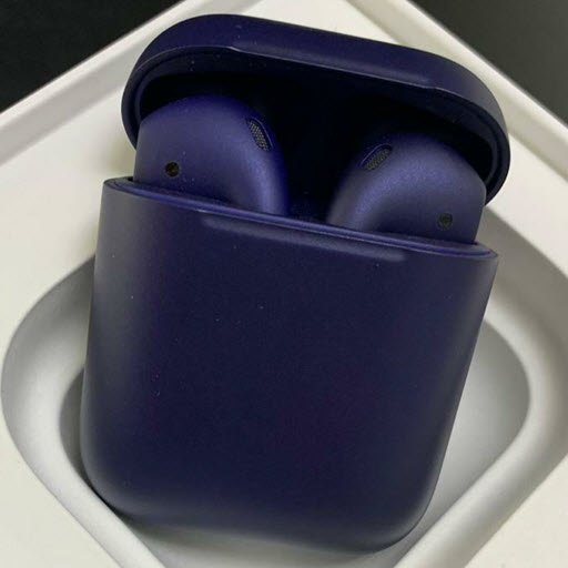 Apple AirPods 2 Color (без беспроводной зарядки чехла, Premium matt dark blue)