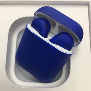 Apple AirPods 2 Color (беспроводная зарядка чехла, matt dark blue)