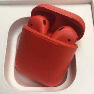 Apple AirPods 2 Color (без беспроводной зарядки чехла, Premium matt red)