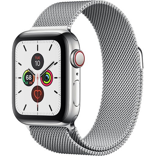 Apple Watch Series 5 GPS + Cellular 44mm (Stainless Steel Case with Silver Milanese Loop)