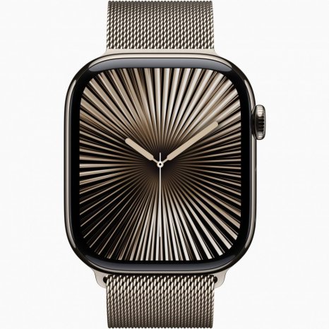 Фото товара Apple Watch Series 10 46 mm Natural Titanium Case with Natural Milanese Loop (GPS + LTE) (размер S/M)