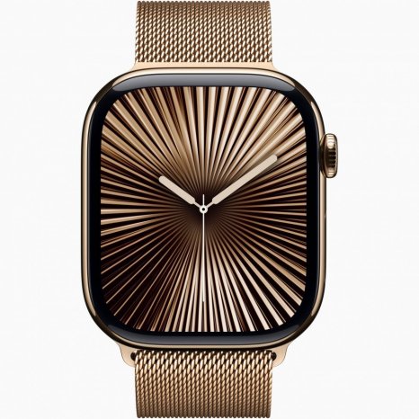 Фото товара Apple Watch Series 10 46 mm Gold Titanium Case with Gold Milanese Loop (GPS + LTE) (размер S/M)