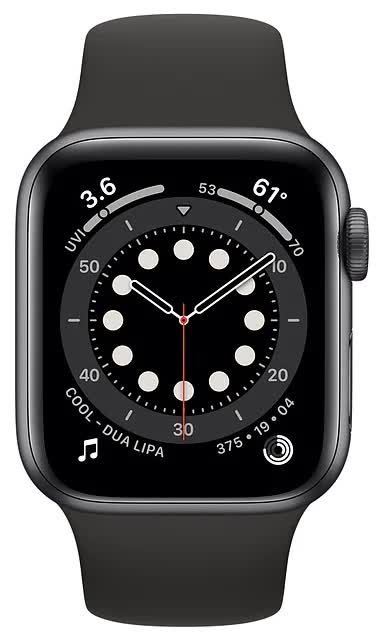 Фото товара Apple Watch Series 6 GPS 40mm (RU, Aluminum Case with Sport Band, серый космос/черный)