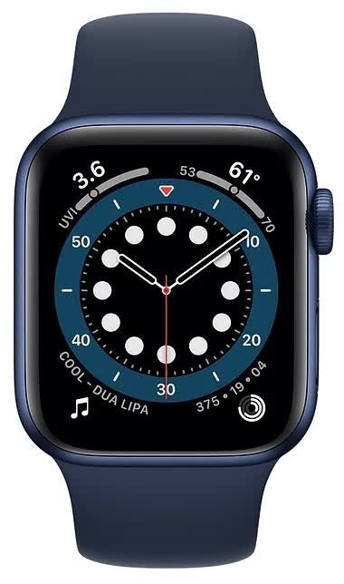 Фото товара Apple Watch Series 6 GPS 44mm (RU, Aluminum Case with Sport Band, синий/темный ультрамарин)