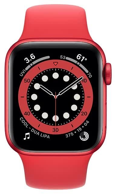Фото товара Apple Watch Series 6 GPS 40mm (RU, Aluminum Case with Sport Band, (PRODUCT) RED)