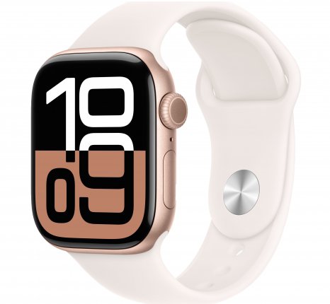 Фото товара Apple Watch Series 10 42 mm Rose Gold Aluminum Case with Light Blush Sport Band (GPS) (размер S/M)