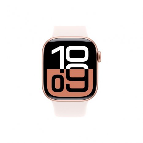 Фото товара Apple Watch Series 10 42 mm Rose Gold Aluminum Case with Light Blush Sport Band (GPS) (размер S/M)