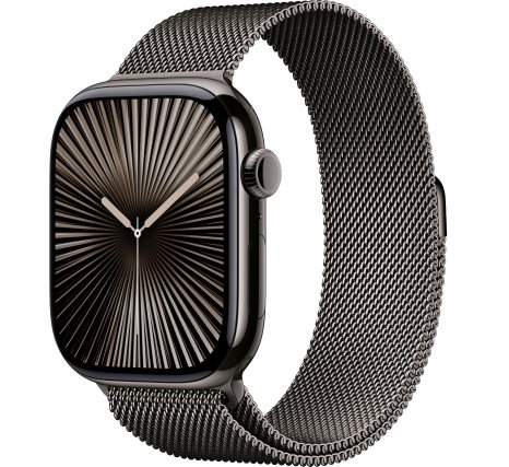 Фото товара Apple Watch Series 10 46 mm Slate Titanium Case with Slate Milanese Loop (GPS + LTE) (размер M/L)