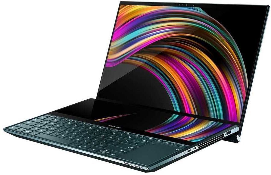 Фото товара ASUS Zenbook Pro Duo UX581GV i7-9750H 16Gb SSD 1Tb nV RTX2060 6Gb 15,6 UHD TS OLED Cam 4480мАч Win10Pro Cиний UX581GV-H2002R 90NB0NG1-M01640