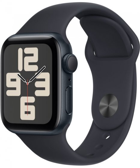 Фото товара Apple Watch SE (2024) 44mm Midnight Aluminum Case with Midnight Sport Band (GPS) (размер M/L)