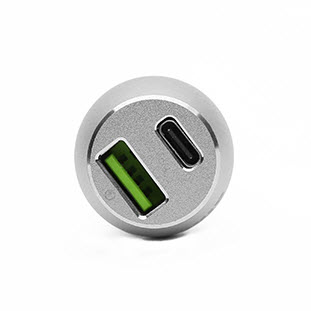 Фото товара Ainy автомобильное USB + Type-C (с поддержкой Quick Charge 3.0, EB-043B, белое)