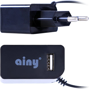 Фото товара Ainy сетевое microUSB + USB (2.0А, EA-032A, черное)