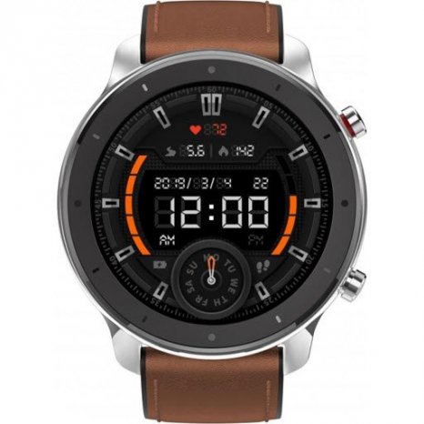 Фото товара Amazfit GTR 47mm (stainless steel case, leather strap, Global Version)