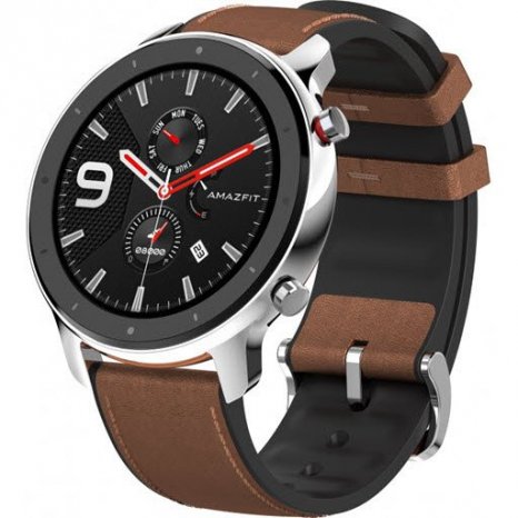 Фото товара Amazfit GTR 47mm (stainless steel case, leather strap, Global Version)