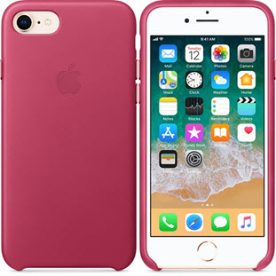 Фото товара Apple Leather Case для iPhone 8/7 (pink fuchsia, MQHG2ZM/A)