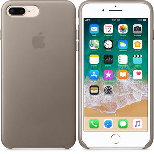 Фото товара Apple Leather Case для iPhone 8 Plus/7 Plus (taupe, MQHJ2ZM/A)