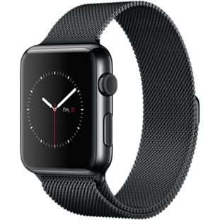 Фото товара Apple Watch 42mm (Space Black Stainless Steel Case with Space Black Milanese Loop)