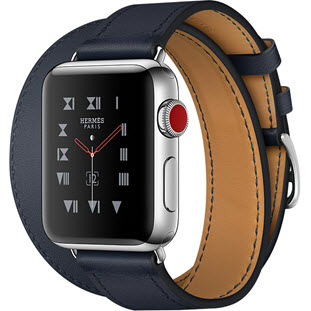 Фото товара Apple Watch Hermes Series 3 38mm (Stainless Steel Case with Indigo Swift Leather Double Tour)