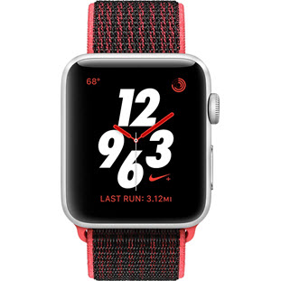 Фото товара Apple Watch Nike+ Series 3 Cellular 42mm (Silver Aluminum Case with Bright Crimson/Black Nike Sport Loop)