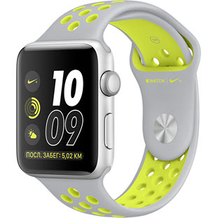 Фото товара Apple Watch Nike+ Series 2 42mm (Silver Aluminum Case with Flat Silver/Volt Nike Sport Band)