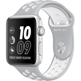 Фото товара Apple Watch Nike+ Series 2 42mm (Silver Aluminum Case with Flat Silver/White Nike Sport Band)