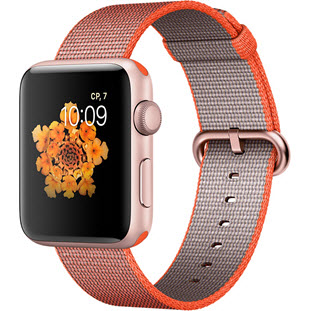 Фото товара Apple Watch Series 2 42mm (Rose Gold Aluminum Case with Space Orange/Anthracite Woven Nylon)