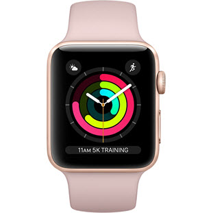 Фото товара Apple Watch Series 3 38mm (Gold Aluminum Case with Pink Sand Sport Band, MQKW2RU/A)