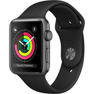 Фото товара Apple Watch Series 3 42mm (Space Gray Aluminum Case with Black Sport Band, MTF32RU/A)