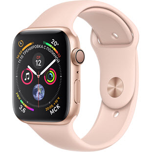 Фото товара Apple Watch Series 4 GPS 44mm (Gold Aluminum Case with Pink Sand Sport Band)