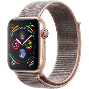 Фото товара Apple Watch Series 4 GPS 40mm (Gold Aluminum Case with Pink Sand Sport Loop, MU692RU/A)