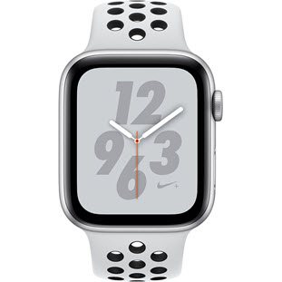 Фото товара Apple Watch Series 4 GPS 44mm (Silver Aluminum Case with Pure Platinum/Black Nike Sport Band, MU6K2RU/A)
