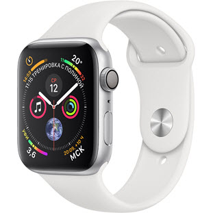 Фото товара Apple Watch Series 4 GPS 44mm (Silver Aluminum Case with White Sport Band)